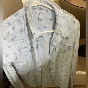 O’Neil denim print long sleeve top